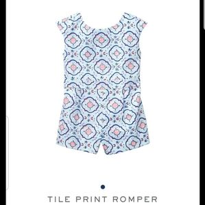 EUC Janie and Jack 3T Tile Print Romper